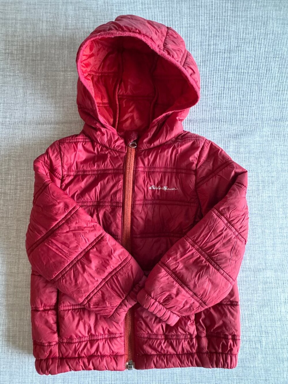 Eddie Bauer PUFFER JACKET 3T Red Hood Polyester Fill